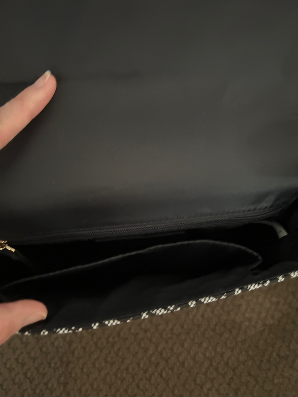 Tommy Hilfiger Black and White Monogram Crossbody Bag - Picture 3 of 8